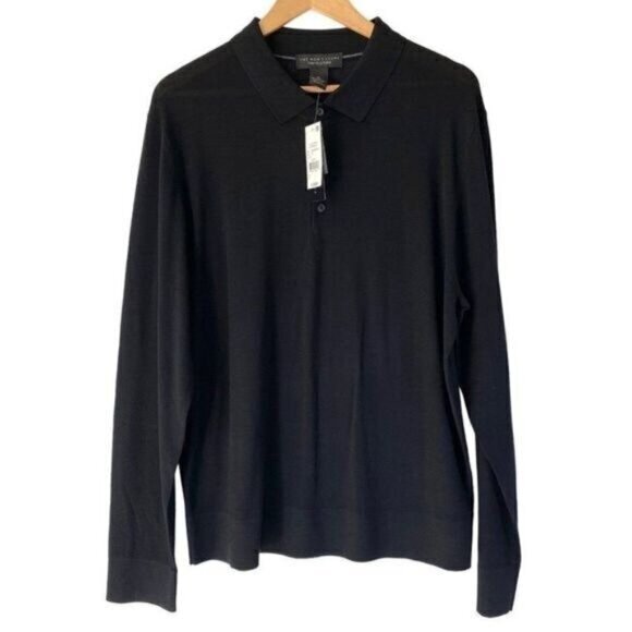 Merino Wool Polo Sweater Black Size XL The Men’s Store at Bloomingdale’s Preppy